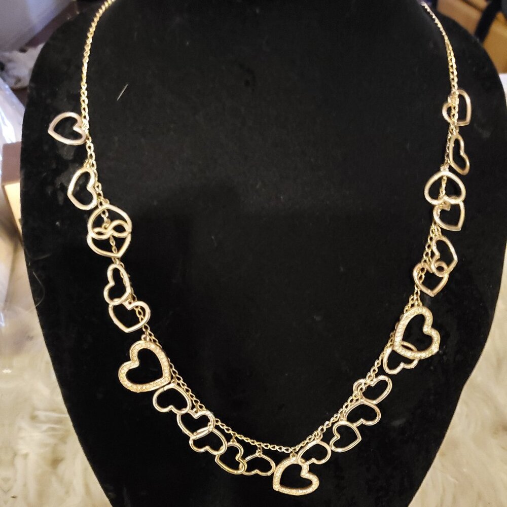 Nine West 16" Gold Heart Charm Necklace
